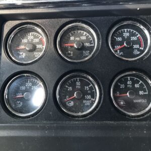 Used Peterbilt 567 Dash Panel for sale, from a 2023 Peterbilt 567 Truck. Front drive axle temp, suspension load psi, oil temp, rear drive axle temp, applied brake psi, manifold psi.