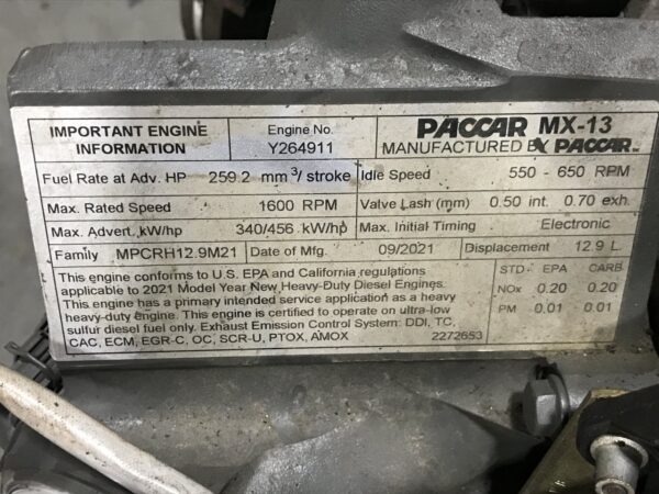 2022 Paccar MX13 Engine